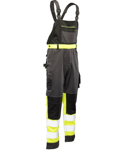 Spodnie ogrodniczki SEVEN KINGS FLASH [SKF02Y] stalowo-żółte