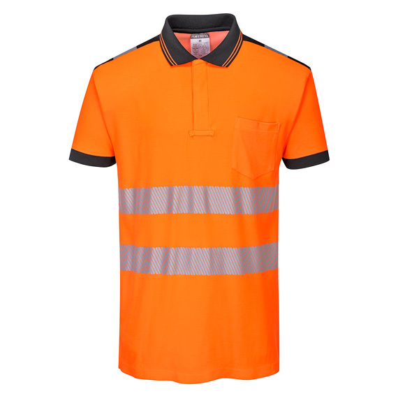 Koszulka polo PORTWEST T180 PW3 pomarańczowo-czarna