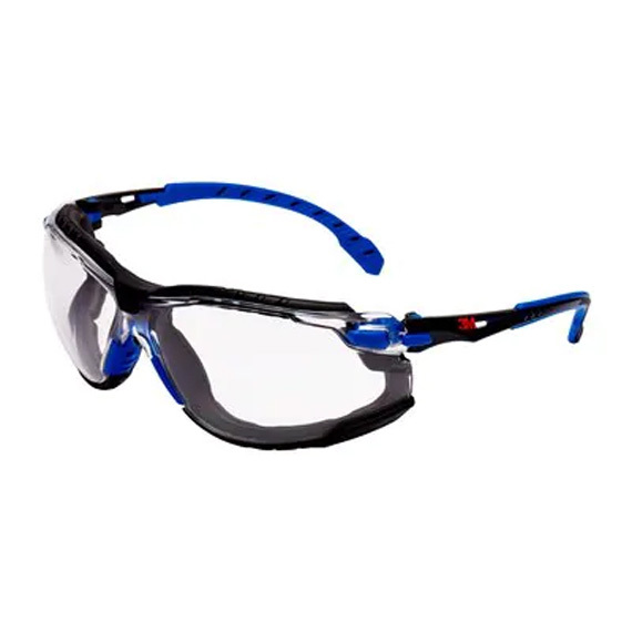 Okulary 3M Solus 1000, Scotchgard, Zestaw zausznik niebieski/czarny + przezroczyste soczewki S1101SGAFKT-EU