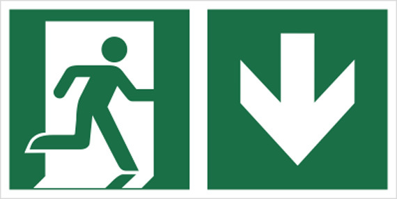 Tab.BP-Znak łączony. Wyjście ewakuacyjne ze strzałką PTF 300x150 5E02-DD D
