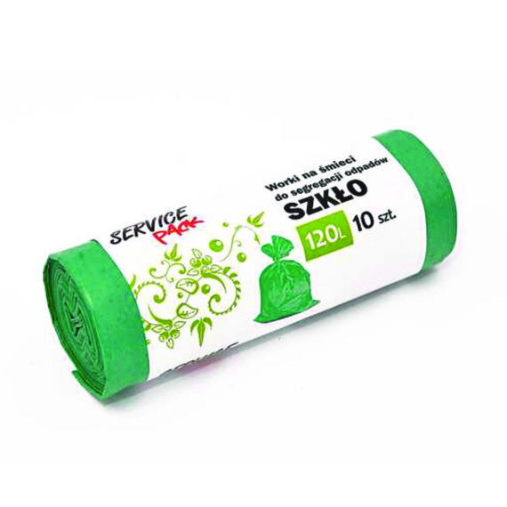 Worki na śmieci 120L a'10 zielone (szkło)
