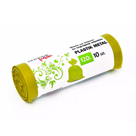 Worki na śmieci 120L a'10 żółte (plastik i metal)
