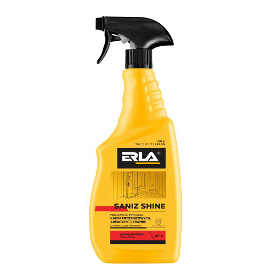 ERLA SANIZ SHINE Płyn do mycia i impregnacji kabin prysznicowych, armatury, ceramiki 750ml