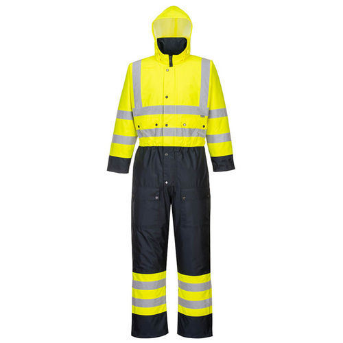 Kombinezon S485 ostrzegawczy kontrastowy ocieplany żółto/granatowy