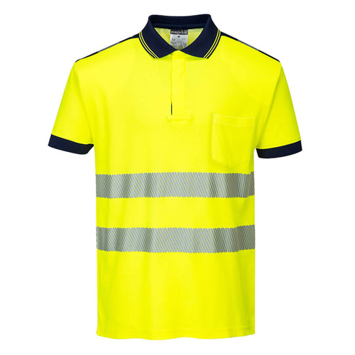Koszulka polo PORTWEST T180 żółto-granatowa
