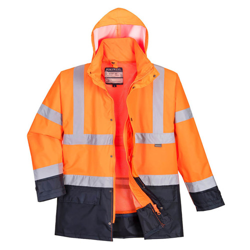 Kurtka ocieplana PORTWEST S768 5w1 pomarańcz./granat. 