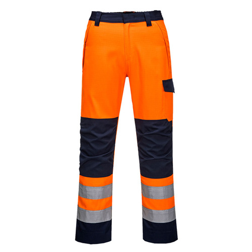 Spodnie trudnopalne PORTWEST MV36 pomarańczowo-granatowe