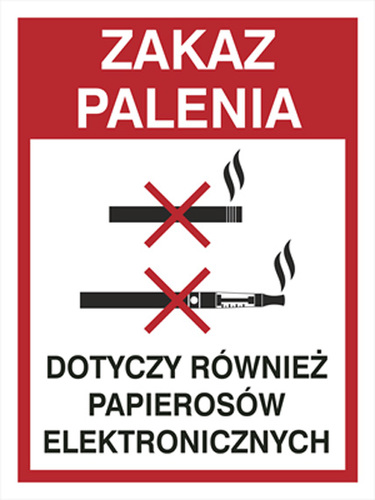 Tab.BP-Zakaz palenia w tym papierosów elektronicznych 150x200 FS 8209-21 M