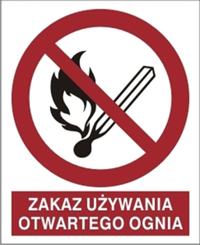 Tab.BP-Zakaz używania otwartego ognia PT 225x275 9210-03 J