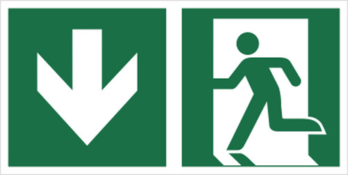 Tab.BP-Znak łączony. Wyjście ewakuacyjne ze strzałką PTF 300x150 5E01-DD D