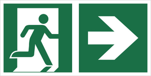 Tab.BP-Znak łączony. Wyjście ewakuacyjne ze strzałką PTF 300x150 5E02-PP D