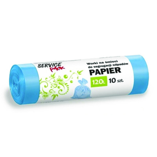 Worki na śmieci 120L a'10 niebieskie (papier)
