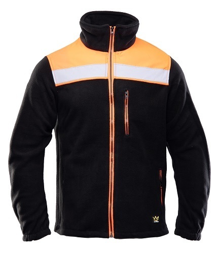 Bluza polar BENEFIT RIVAL czarno-pomarańczowa